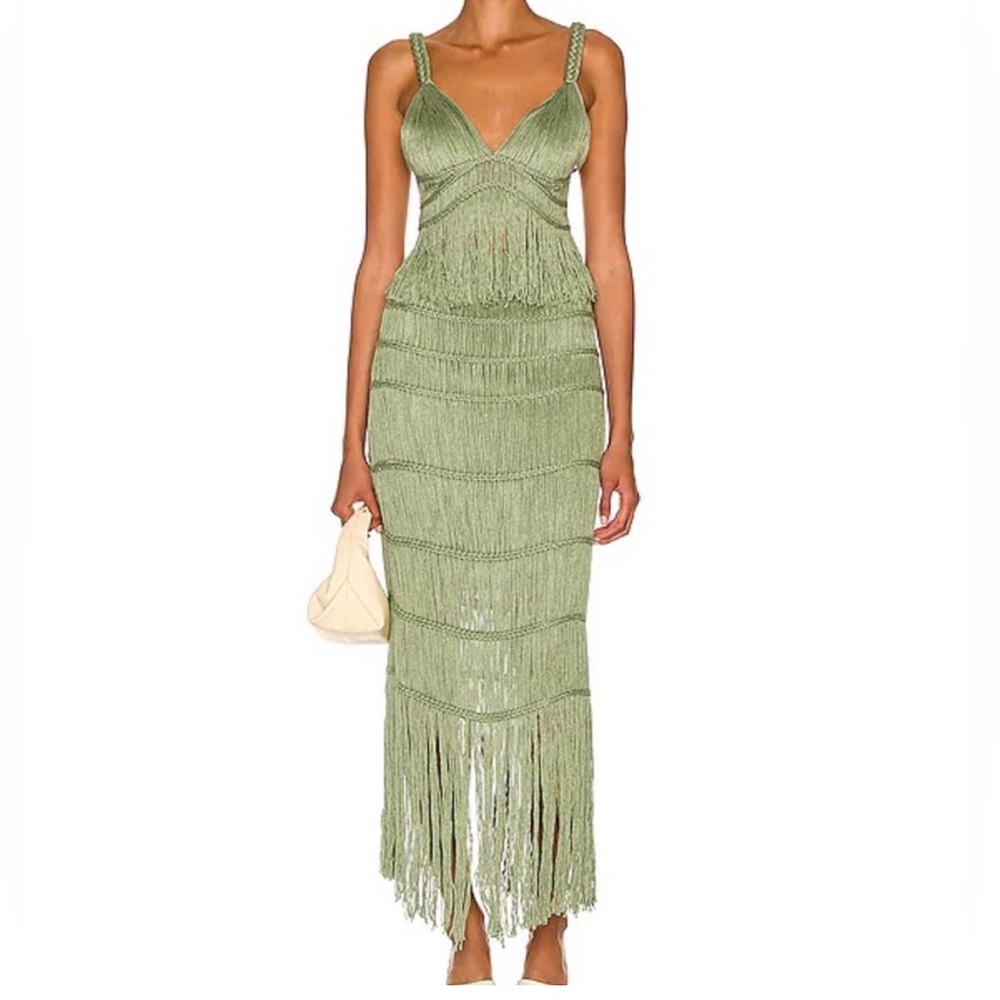 JONATHAN SIMKHAI Set Claudette Macramé Bralette & Cordelia Macrame Midi Skirt